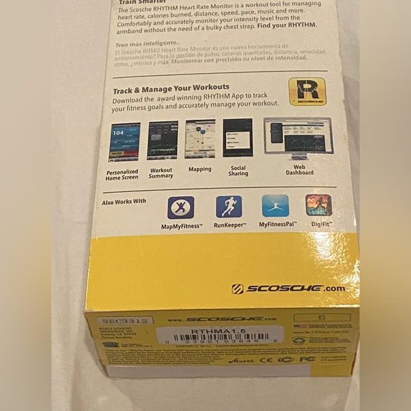 New Scosche RhythmPulse Heart Rate Monitor with Music Control RTHMA1.5 Yellow - Picture 10 of 14